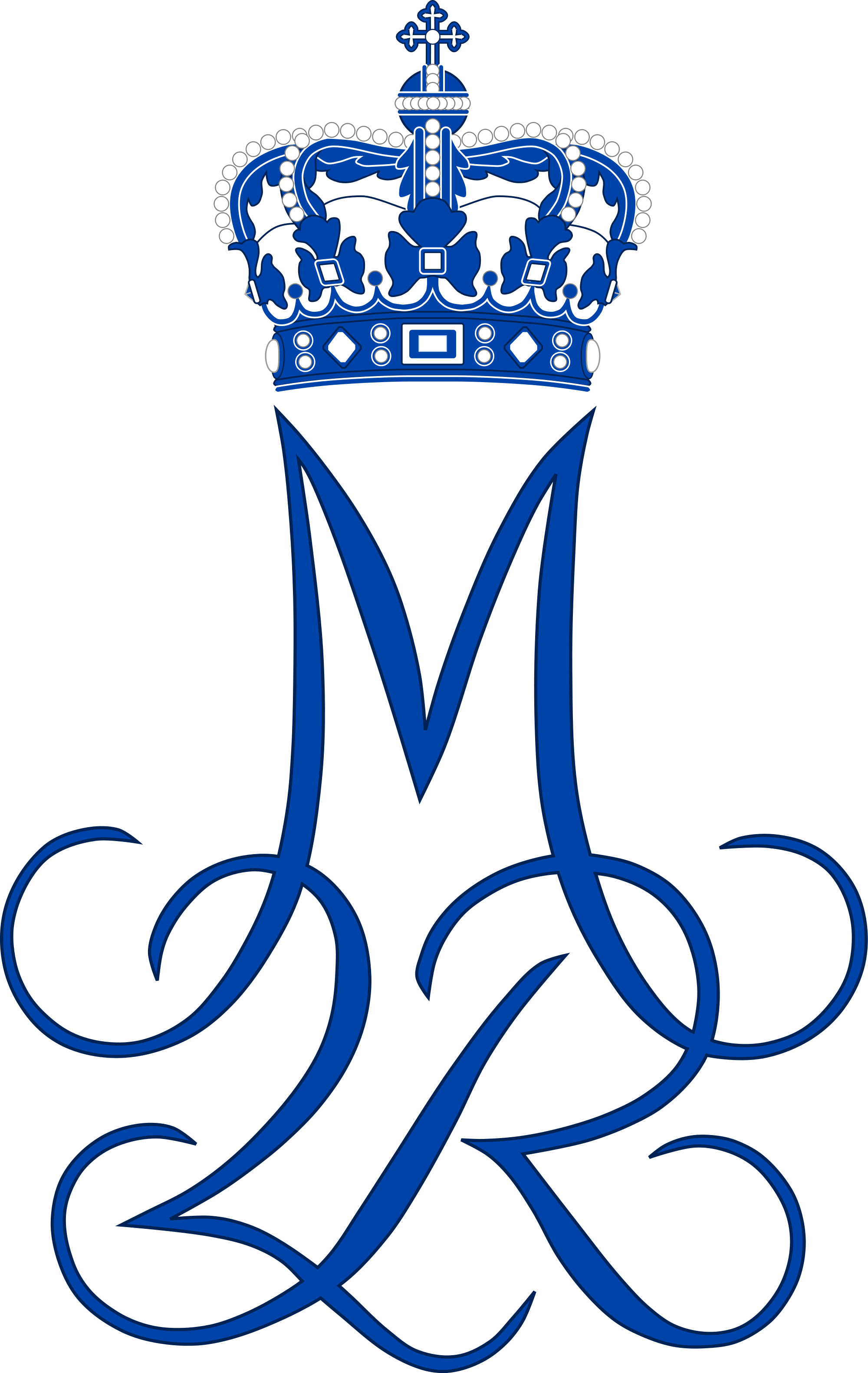 Open - Queen Margrethe Of Denmark Monogram (2000x3162), Png Download