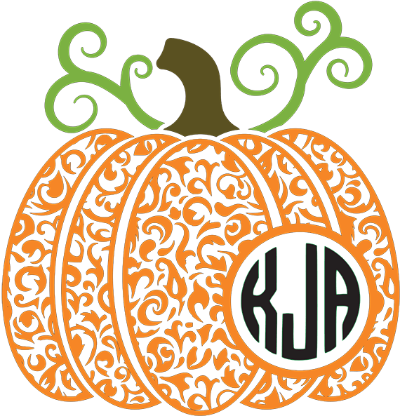 S50071 “pumpkin Monogram” - Pumpkin Monogram Clipart (600x594), Png Download