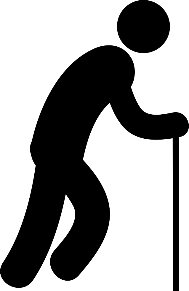 Png File Svg - Man Walking Stick Silhouette Png (638x980), Png Download
