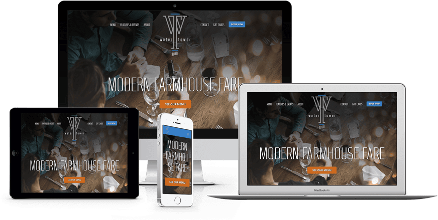 Water-tower Grill Restaurant Website Design By Top - Tablet Computer (900x488), Png Download