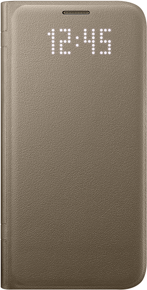 Samsung Galaxy S7 Led View Cover Gold (600x600), Png Download