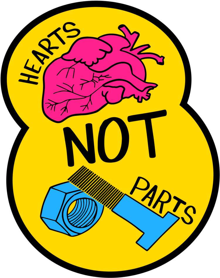 Phs Stickers Hearts Not Parts (1000x1030), Png Download