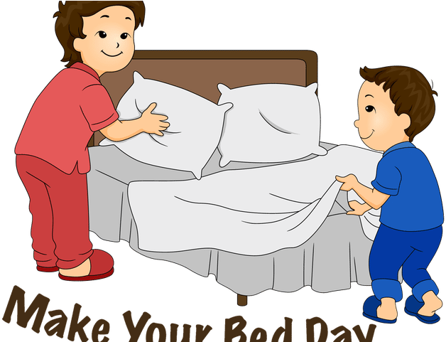 Bed Clipart Neat - Make The Bed Cartoon (640x480), Png Download