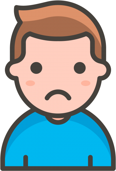 Man Frowning Emoji - ไอคอน ผู้ชาย Png (866x650), Png Download