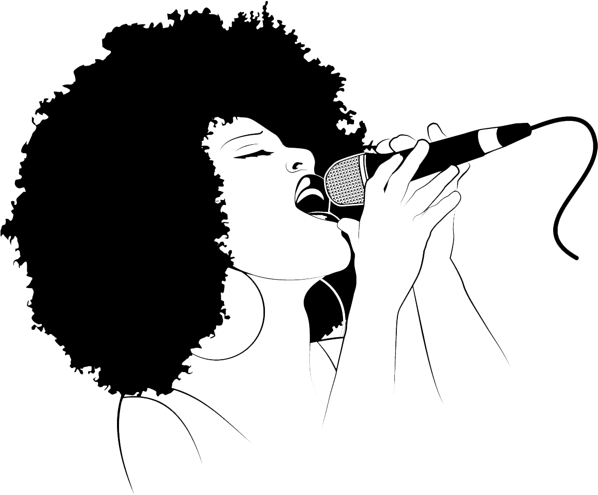 Menu - Black Woman Singing Silhouette (1200x1012), Png Download