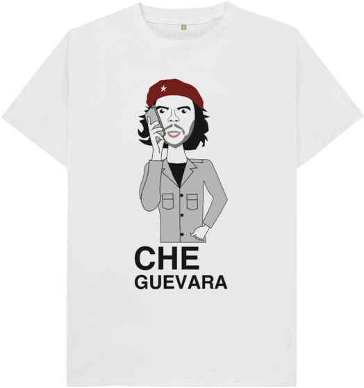 White Che Guevara With Cell Phone - Ralph Lauren Teddy Bear T Shirt (640x674), Png Download
