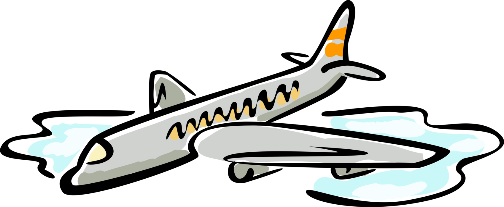 Vector Illustration Of Commercial Airline Passenger (1699x700), Png Download