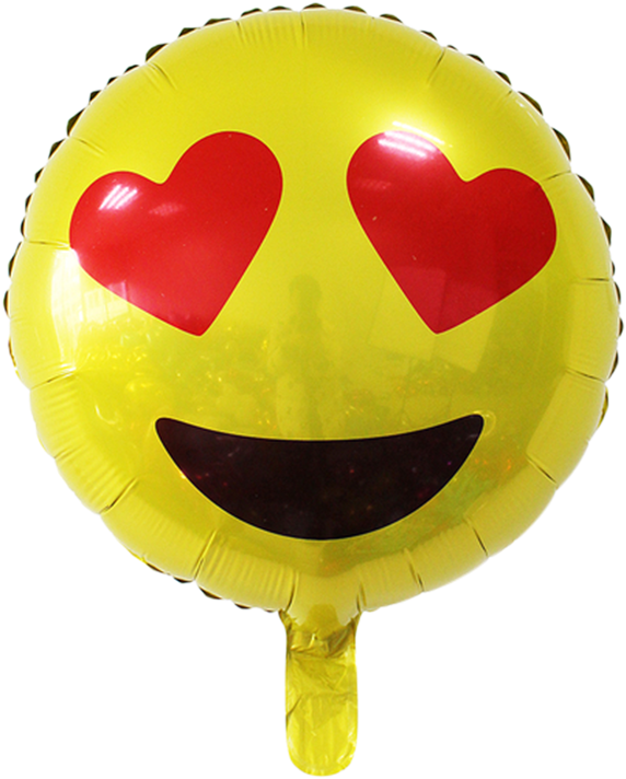 [18 Inch Helium] Emoji Foil Balloon - Balloon Foil Love Emoji (850x850), Png Download