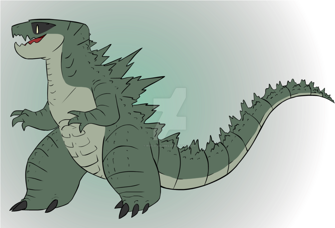 Drawn Alligator Godzilla - Nile Crocodile (1088x734), Png Download