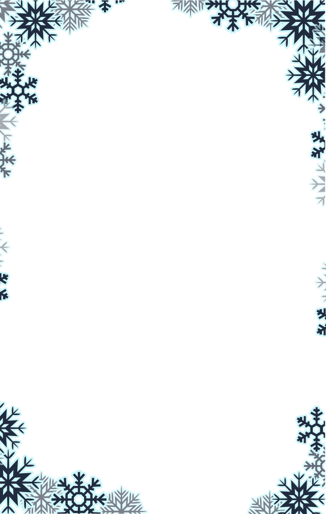 Border Snowflake Free Transparent Image Hd Clipart - Transparent Snow Border Clipart (640x1008), Png Download