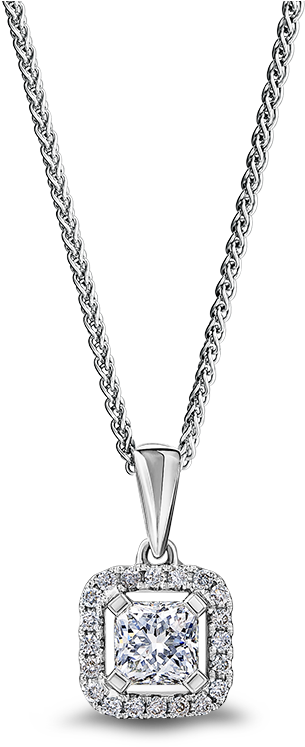 Shimansky My Girl Diamond Halo Pendant - Round Solitaire Diamond Pendant (800x800), Png Download