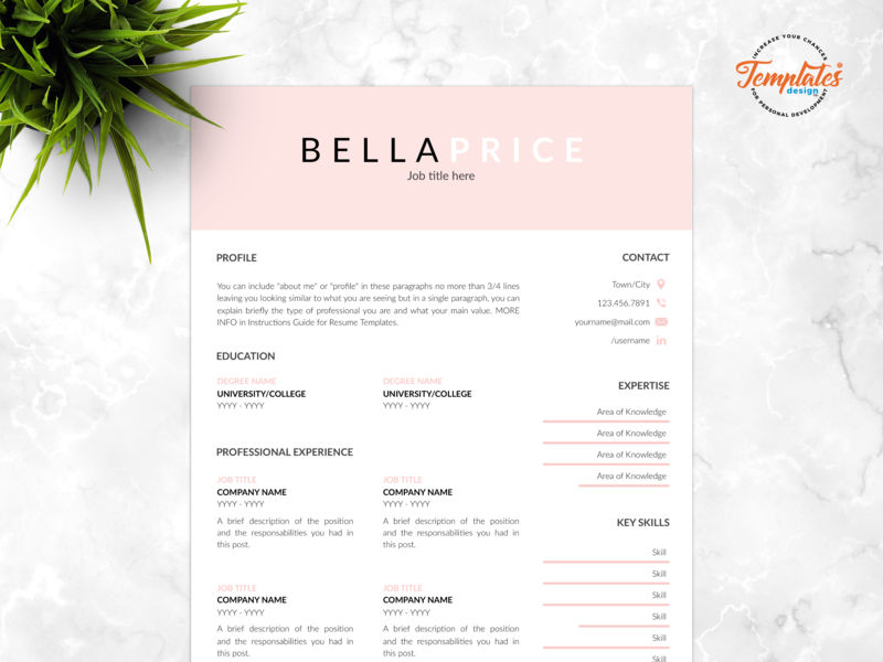Resume Template For Word And Pages "bella Price" - Résumé (800x600), Png Download