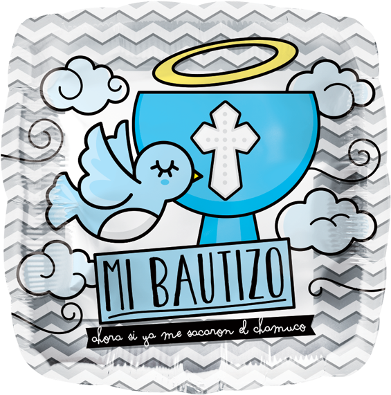 Bautizo Paloma Azul 18 Pulgadas Globo Metálico - Mi Bautizo (600x600), Png Download