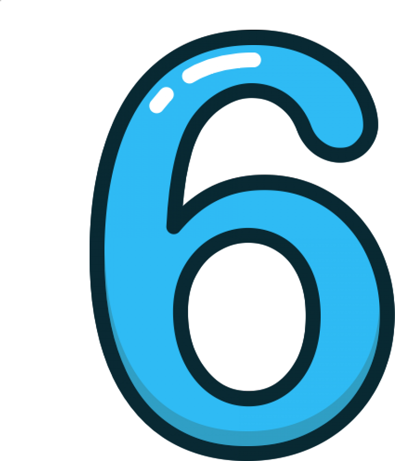 Numero Azul 7 - Number Six Png (960x960), Png Download