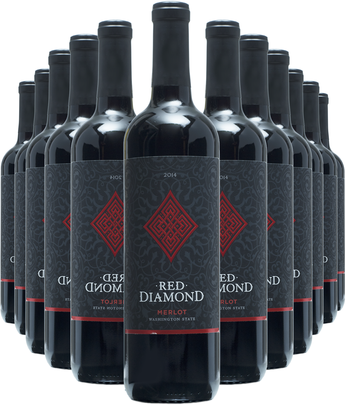 Red Diamond Merlot - Glass Bottle (1356x1600), Png Download