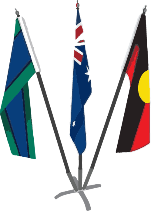 In Addition To The Australian National Flag, There - Australian Flag And Aboriginal Flag (498x696), Png Download