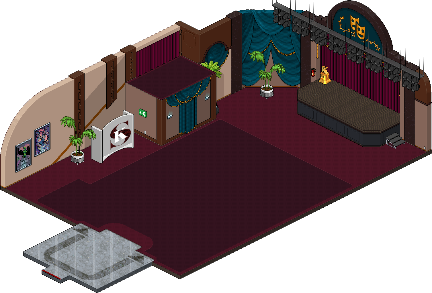 1456532297-theatre - Cartoon (1548x1106), Png Download