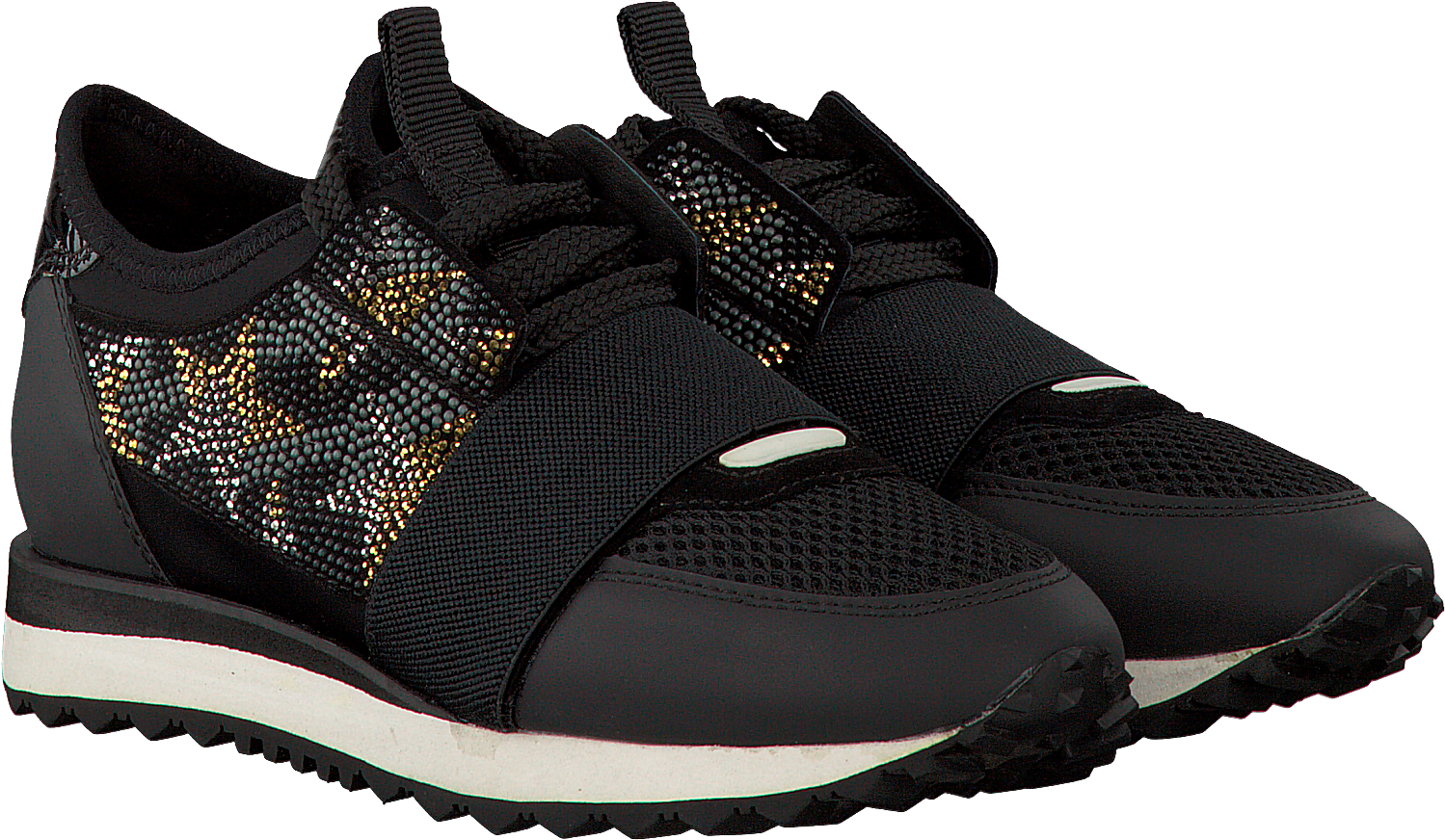 Black Lola Cruz Sneakers Deportivo Brillo Estrellas - Hiking Shoe (1500x886), Png Download