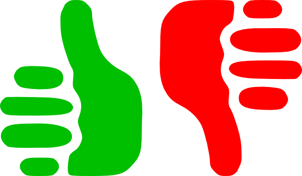 Feedback Button Png Clipart - Thumbs Up And Down Png (600x350), Png Download