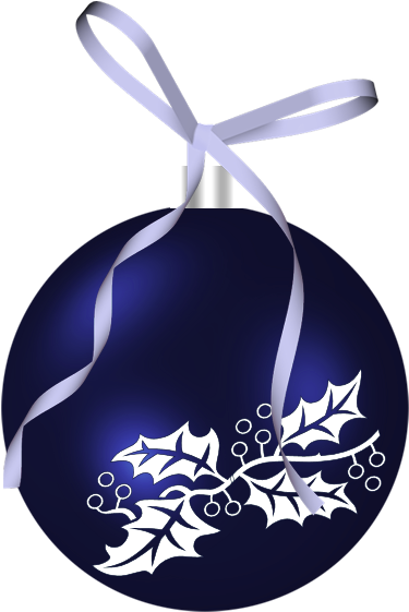 Blue And White Hanging Christmas - Blue Christmas Ball Transparent Background Png (406x573), Png Download