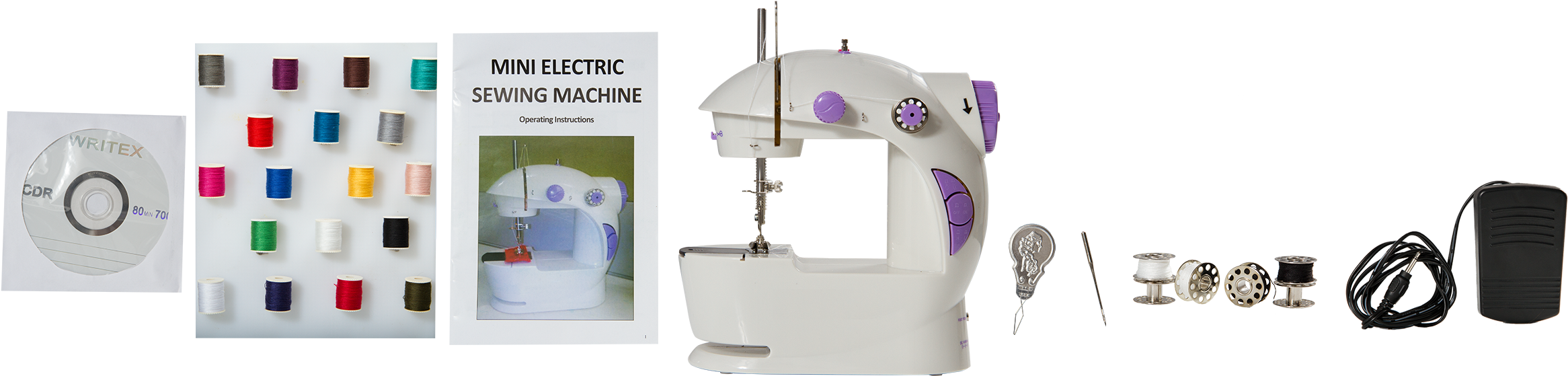 4 In 1 Mini Sewing Machine - Machine (2500x658), Png Download