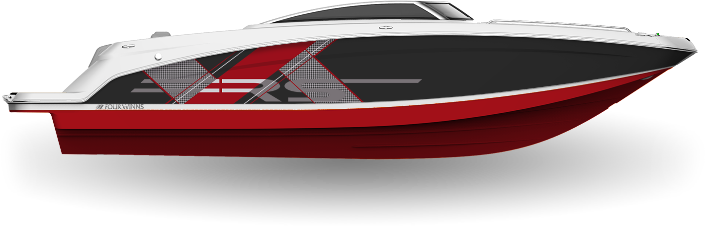 Jet Black & Crimson Red - Bass Boat (1440x993), Png Download