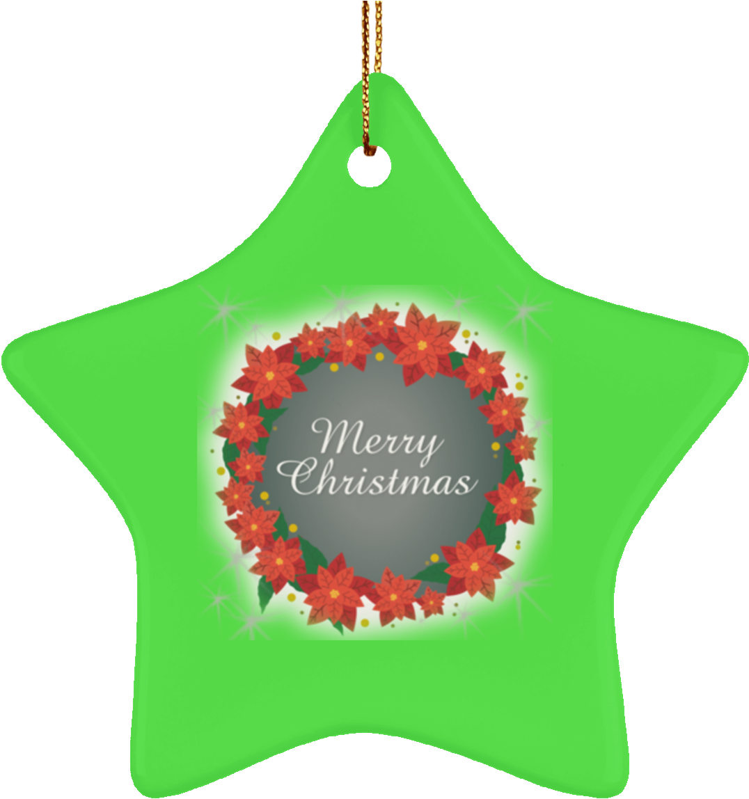 Poinsettia Festive Christmas Tree Decoration New Hanging - Merry Christmas-poinsettias-ribbons-custom Card (1155x1155), Png Download