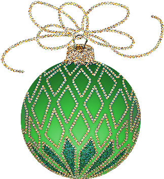Christmas Green And Gold Ornament Clipart - Green Ornament Clip Art (342x374), Png Download