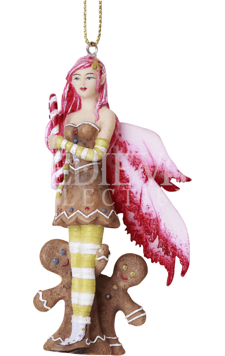 Gingerbread Fairy Hanging Ornament - Pink Gingerbread Fairy Ornament (729x729), Png Download