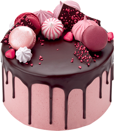Tumblr Clipart Cake - Pink Cake Chocolate Drip (493x593), Png Download