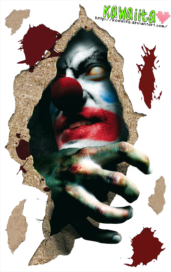 By Kawaiita On Deviantart - Evil Clown Png (344x547), Png Download