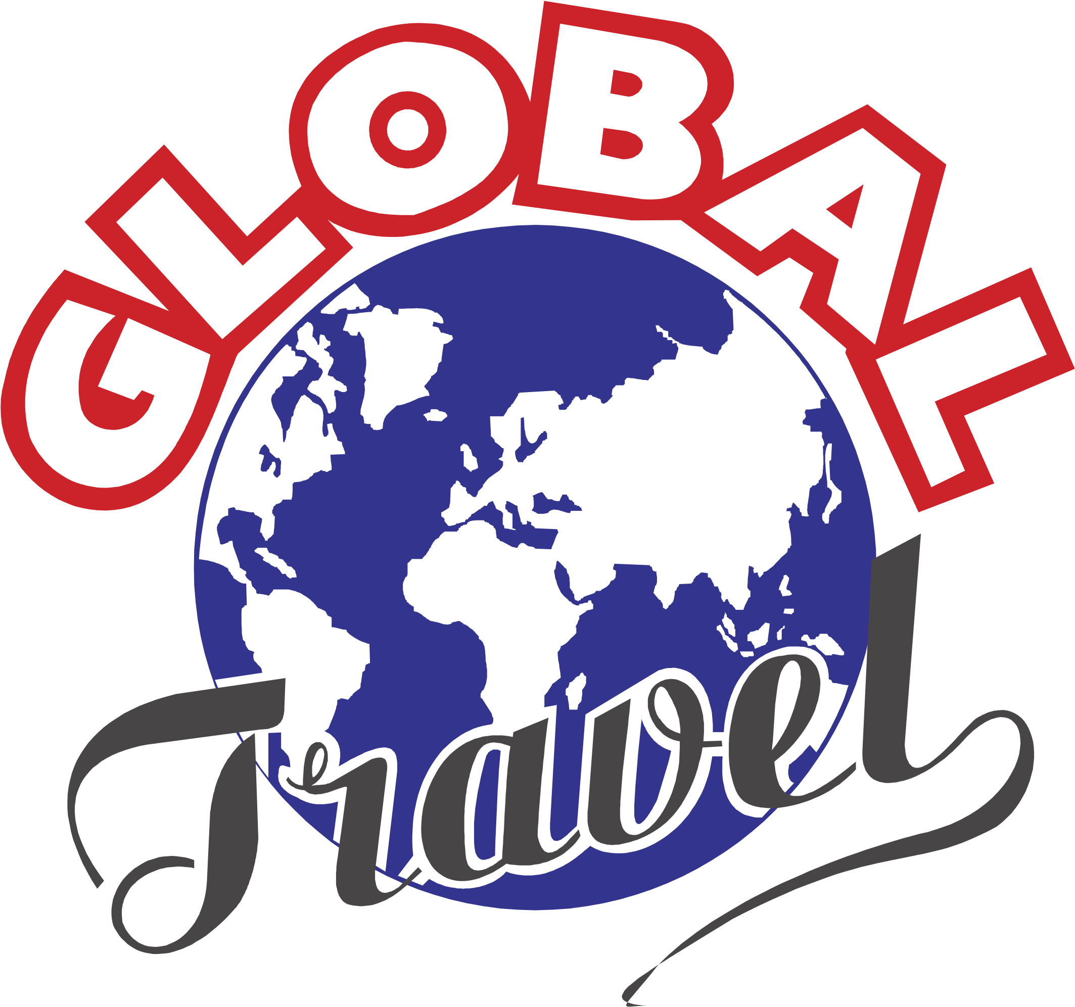 Global Travel Logo Png Transparent - Black White And Gray Tapestry (2400x2400), Png Download