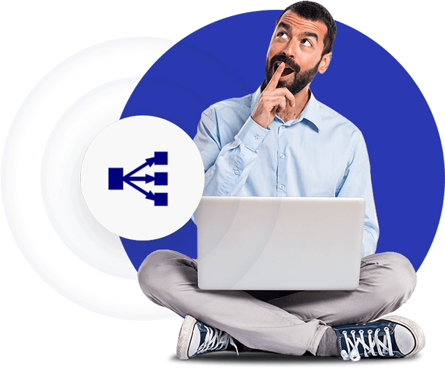Man-thinking - Internet (710x585), Png Download