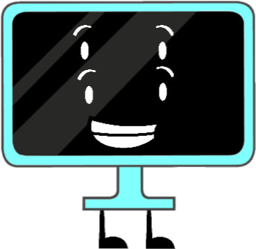 Blue Tv With 4 Eyes (433x382), Png Download