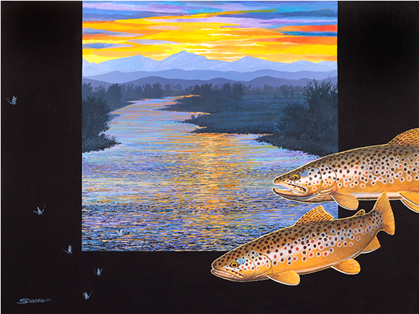 Trout - Painting (600x600), Png Download
