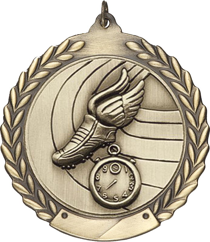 75 Inch Die Struck Medal For Track & Field Events - 1-3/4 Inch Track Die Cast Medal In Antique Gold, Silver (693x800), Png Download
