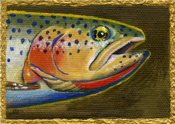 Art Cards By Bern Sundell Including Trout And Hawks - Montana (600x600), Png Download