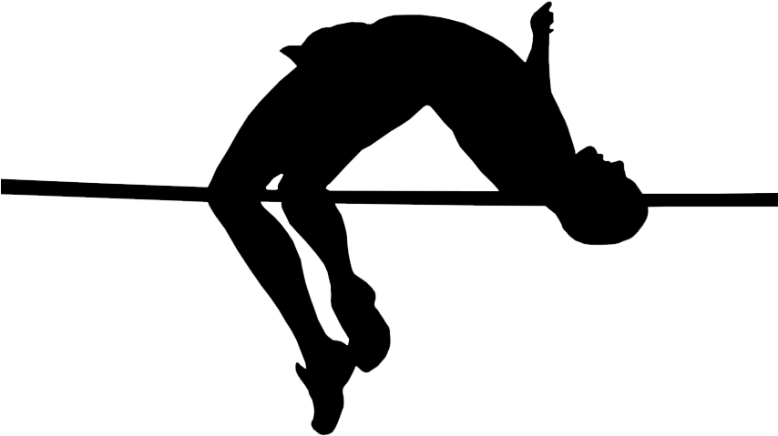 Graphic Black And White Library High Jump Png Black - Track And Field High Jump Clipart (870x650), Png Download