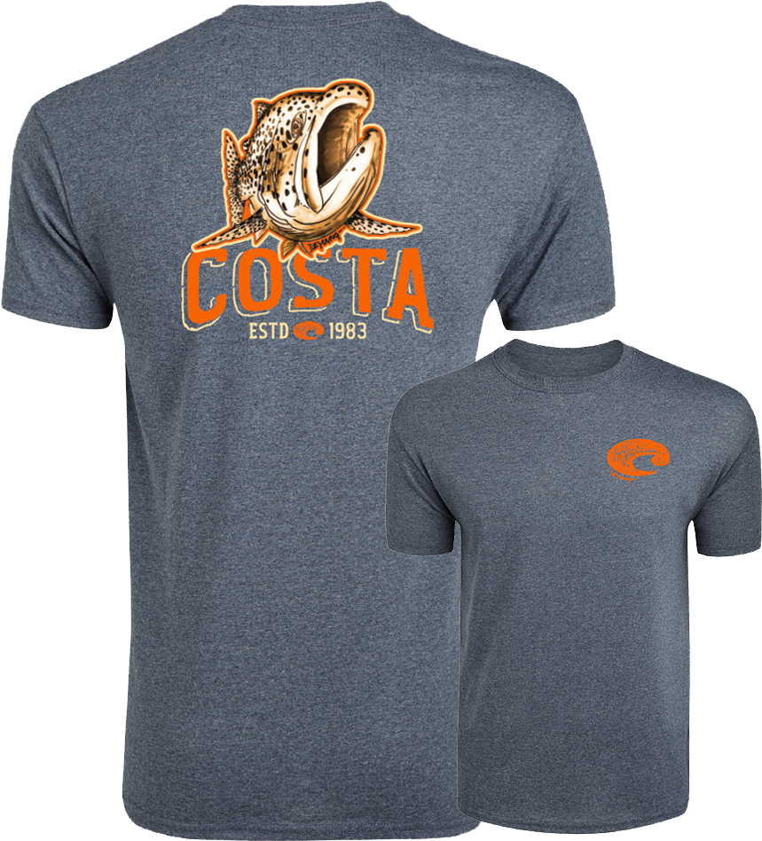 Deyoung Trout - Trout - Short Sleeve (879x949), Png Download