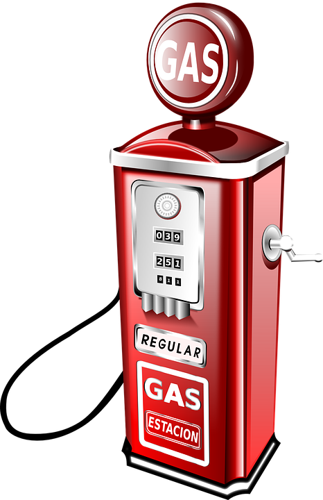 How To Set Use Old Fashioned Gas Pump Clipart (384x593), Png Download