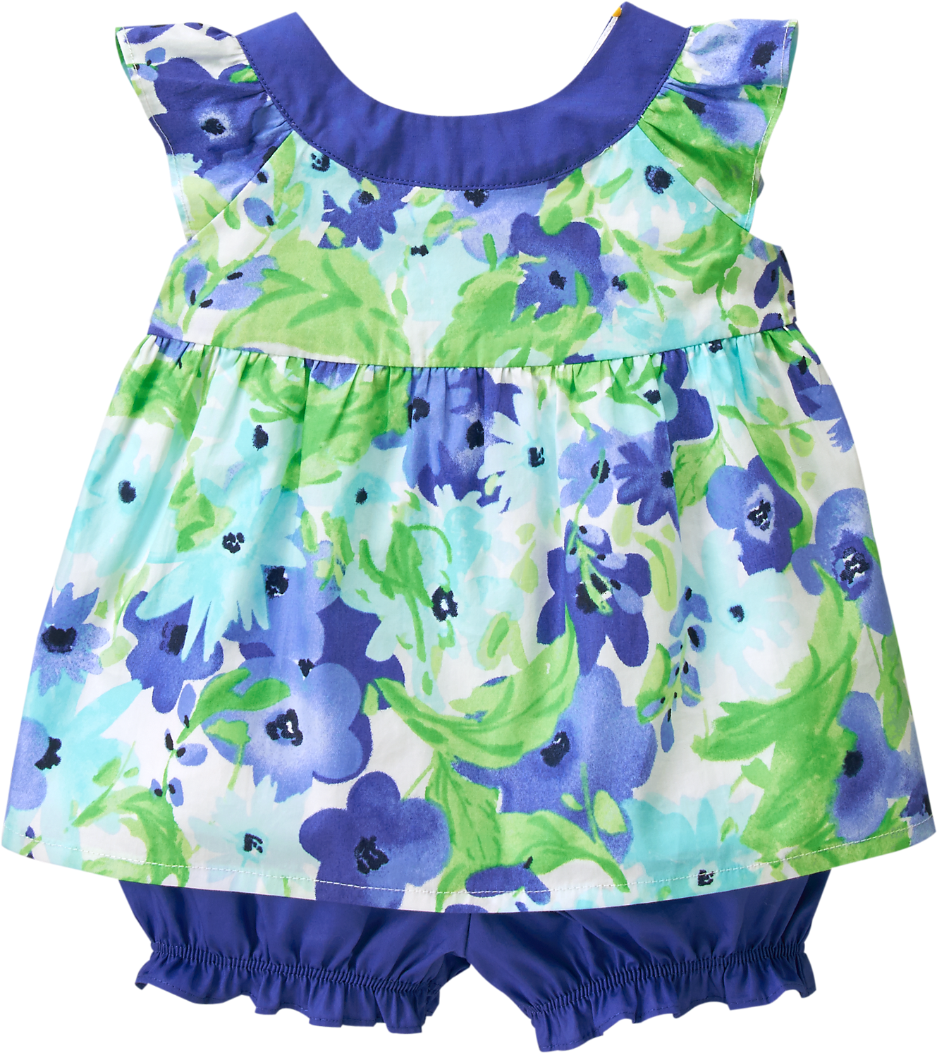 Baby Watercolor Blue Floral Set By Gymboree - Pattern (1400x1780), Png Download