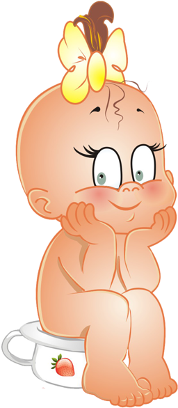 Baby Girl Png Clipart - Baby Cartoon Clipart Free (276x600), Png Download
