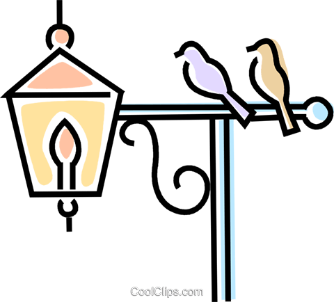 Birds On A Lamp Post Royalty Free Vector Clip Art Illustration - Vectores Postes De Luz (480x434), Png Download