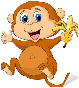 Cute Monkey Png Download - Monkey Eating Banana Clipart (400x400), Png Download