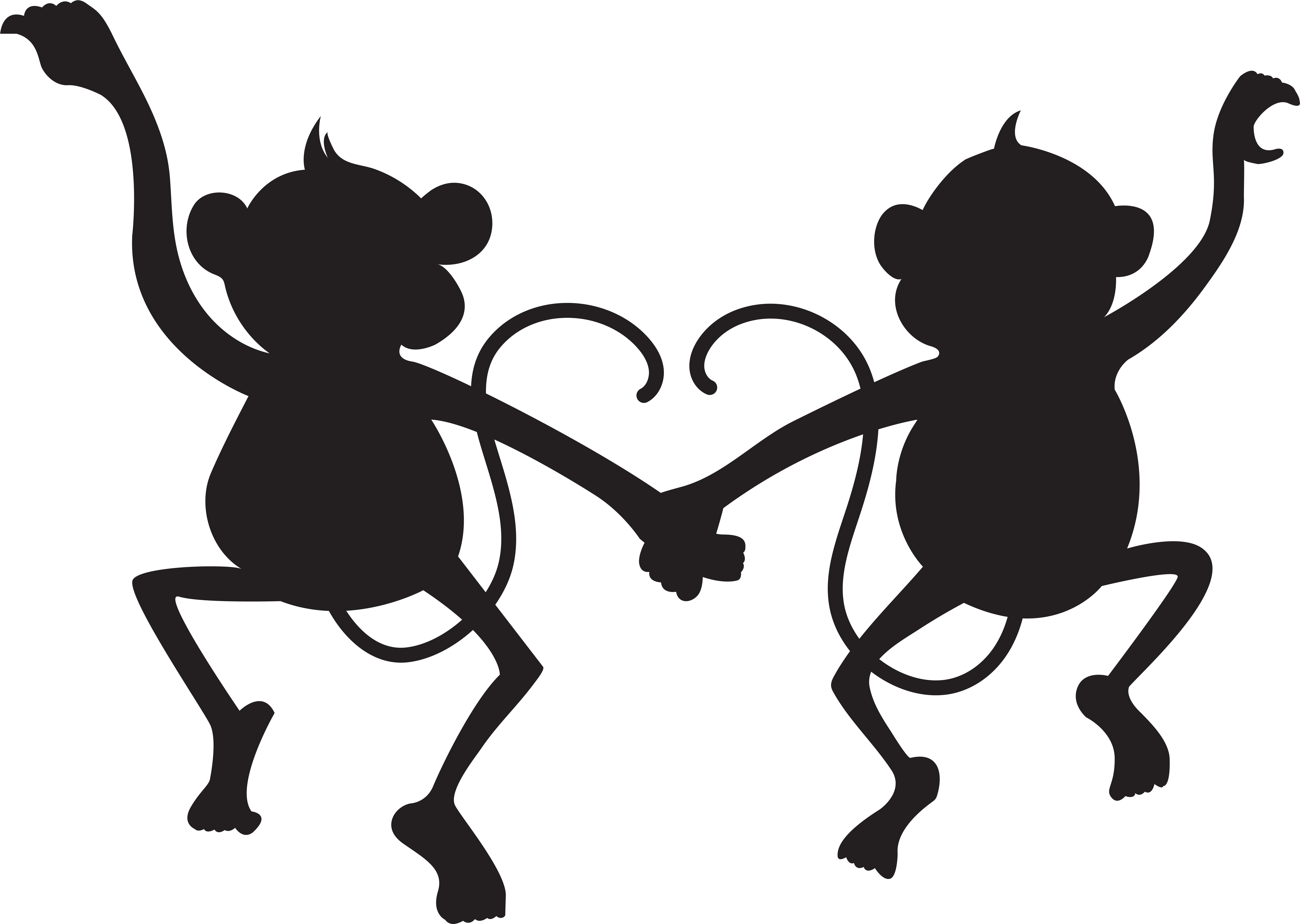 Monkey Clipart Silhouette (8000x5686), Png Download