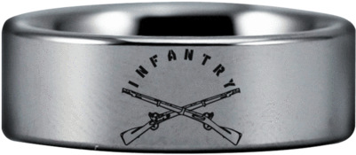 Infantry Army Silver 1 Large - Titanium Ring (480x480), Png Download