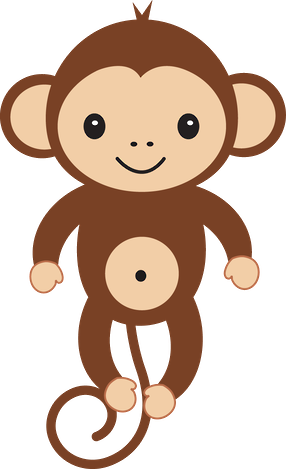 Cute Baby Monkey - Mono Dibujo (286x469), Png Download