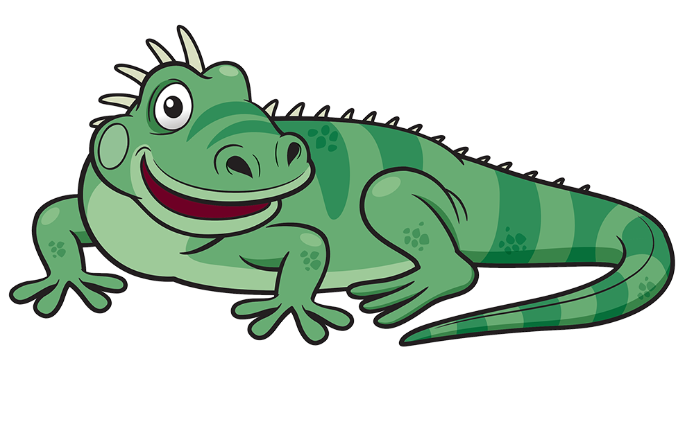 Iguana Mascota De Animaluno - Dessin Iguane Couleur (1000x625), Png Download