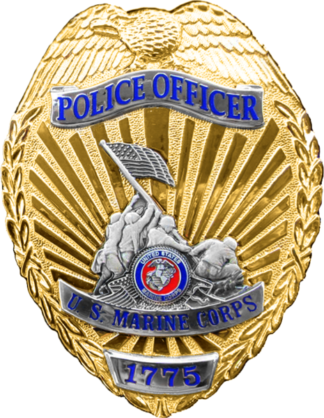 Police Officer Badge, Female Police Officers, Military - Marine Corps Civilian Police Badge (465x599), Png Download