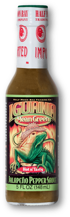 Iguana Mean Green Hot N Tasty Jalapeño Pepper Sauce - Iguana Mean Green Jalapeño Pepper Sauce (227x697), Png Download